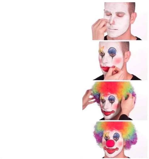 Clown makeup meme - puttin on clown makeup. Add Caption. Hey look it's. ... clown Meme Templates. Search. NSFW GIFs Only. Clown Applying Makeup. Add Caption. pennywise in sewer. Add Caption. 